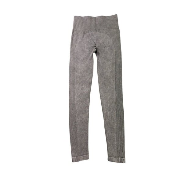 Spanx Seamless Sculpt Chevron Ribbed Cropped Grey Green Leggings Size Small - Picture 1 of 8